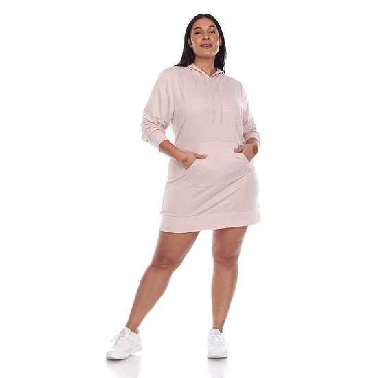 Plus Size White Mark Hooded Sweatshirt Dress Creamsicle 12 Plus Size White Mark Hooded Sweatshirt Dress Creamsicle - Image 10