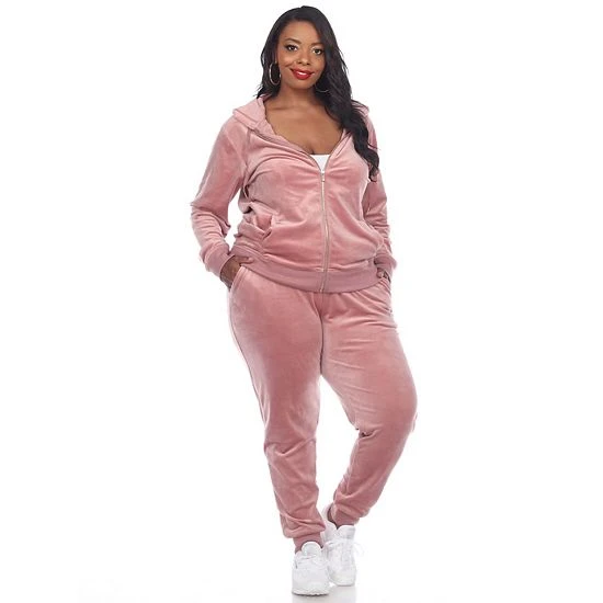 Plus Size White Mark 2-Piece Velour Tracksuit Set Grey 12 Plus Size White Mark 2-Piece Velour Tracksuit Set Grey - Image 10
