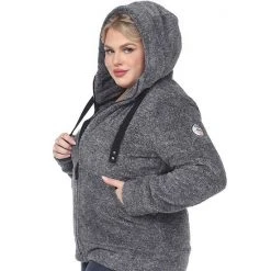 Plus Size White Mark Sherpa Hoodie Denim Blue -White Mark Sales unnamed file 430