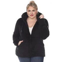 Plus Size White Mark Sherpa Hoodie Denim Blue -White Mark Sales unnamed file 436