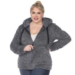 Plus Size White Mark Sherpa Hoodie Denim Blue -White Mark Sales unnamed file 437