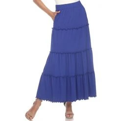 Women's White Mark Tiered High-Waisted Maxi Skirt