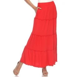Women's White Mark Tiered High-Waisted Maxi Skirt -White Mark Sales unnamed file 443