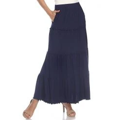 Women's White Mark Tiered High-Waisted Maxi Skirt -White Mark Sales unnamed file 444