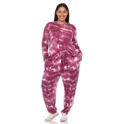 Plus Size White Mark 2-Piece Lounge Set Gray Tie Dye -White Mark Sales unnamed file 467