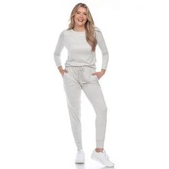 Women's White Mark 2-Piece Top & Bottoms Pajama Set Grey Tie Dye -White Mark Sales unnamed file 475