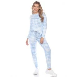 Women's White Mark 2-Piece Top & Bottoms Pajama Set Grey Tie Dye -White Mark Sales unnamed file 477