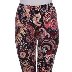 Women's White Mark Holiday Print Leggings White Coral Black -White Mark Sales unnamed file 486