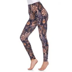 Women's White Mark Holiday Print Leggings White Coral Black -White Mark Sales unnamed file 488