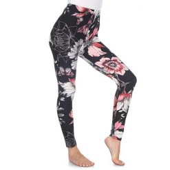 Women's White Mark Holiday Print Leggings White Coral Black -White Mark Sales unnamed file 491