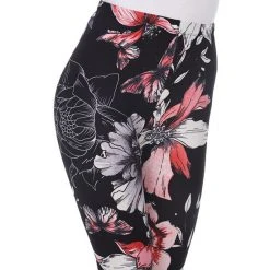 Women's White Mark Holiday Print Leggings White Coral Black -White Mark Sales unnamed file 492