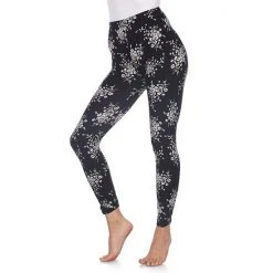 Women's White Mark Holiday Print Leggings White Coral Black -White Mark Sales unnamed file 493