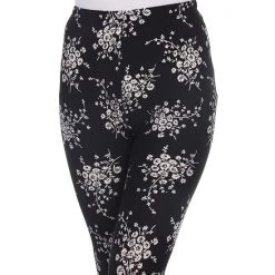 Women's White Mark Holiday Print Leggings White Coral Black -White Mark Sales unnamed file 494