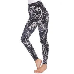 Women's White Mark Holiday Print Leggings White Coral Black -White Mark Sales unnamed file 496