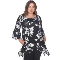 White Mark Plus Size Blanche Tunic Top Navy -White Mark Sales unnamed file 50