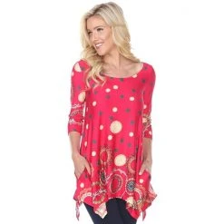 Women's White Mark Scroll Tunic Pink