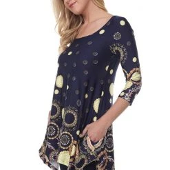 Women's White Mark Scroll Tunic Pink -White Mark Sales unnamed file 508