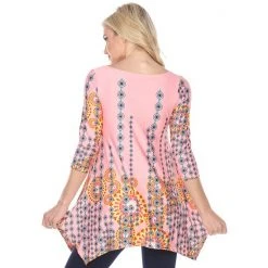 Women's White Mark Scroll Tunic Pink -White Mark Sales unnamed file 509