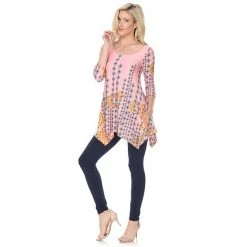 Women's White Mark Scroll Tunic Pink -White Mark Sales unnamed file 510