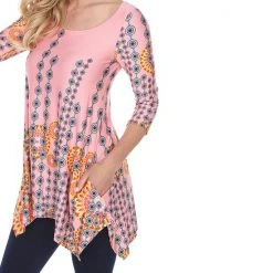 Women's White Mark Scroll Tunic Pink -White Mark Sales unnamed file 511