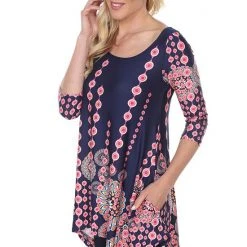 Women's White Mark Scroll Tunic Pink -White Mark Sales unnamed file 520