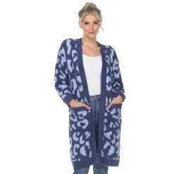 Women's White Mark Leopard Print Cardigan Pink -White Mark Sales unnamed file 538