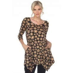 Women's White Mark Print Handkerchief Tunic Top Red -White Mark Sales unnamed file 548