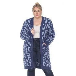 Plus Size White Mark Open-Front Long Sherpa Cardigan Beige -White Mark Sales unnamed file 551