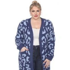Plus Size White Mark Open-Front Long Sherpa Cardigan Beige -White Mark Sales unnamed file 552