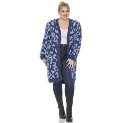 Plus Size White Mark Open-Front Long Sherpa Cardigan Beige -White Mark Sales unnamed file 553