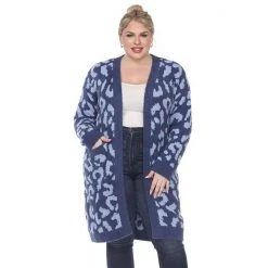 Plus Size White Mark Open-Front Long Sherpa Cardigan Beige -White Mark Sales unnamed file 556