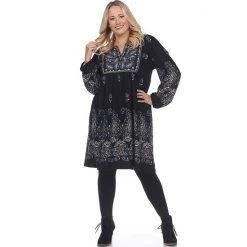 Plus Size White Mark Embroidered Sweater Dress Purple -White Mark Sales unnamed file 562