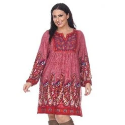 Plus Size White Mark Embroidered Sweater Dress Purple -White Mark Sales unnamed file 563