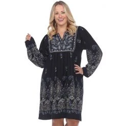 Plus Size White Mark Embroidered Sweater Dress Purple -White Mark Sales unnamed file 565
