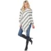 Women's White Mark Hooded Poncho Brown
