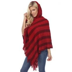 Women's White Mark Hooded Poncho Brown -White Mark Sales unnamed file 575