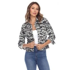 Women's White Mark Camo Denim Jacket Green 11 Women's White Mark Camo Denim Jacket Green -White Mark Sales unnamed file 584