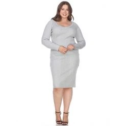 Women's White Mark Stretchy Ribbed Knit Dress Red -White Mark Sales unnamed file 593