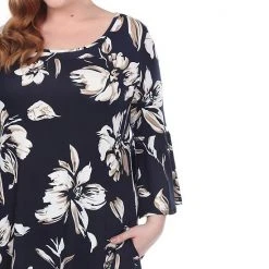 Plus Size White Mark Floral Bell Sleeve Tunic And Pant Set Red -White Mark Sales unnamed file 602