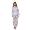 Women's White Mark 2-piece Long Sleeve Pajama Top & Pajama Pants Set Blue
