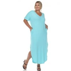 Plus Size White Mark Short Sleeve V-Neck Maxi Dress Charcoal 21 Plus Size White Mark Short Sleeve V-Neck Maxi Dress Charcoal -White Mark Sales unnamed file 664