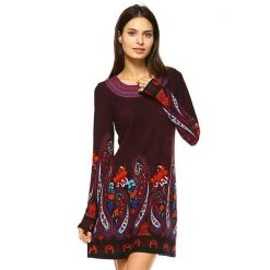Women's White Mark Paisley Embroidered Sweaterdress Brick Red 13 Women's White Mark Paisley Embroidered Sweaterdress Brick Red -White Mark Sales unnamed file 671
