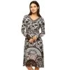 Women's White Mark Print Midi Sweaterdress Brown 1 Women's White Mark Print Midi Sweaterdress Brown -White Mark Sales unnamed file 674