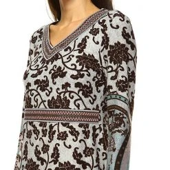 Women's White Mark Print Midi Sweaterdress Brown -White Mark Sales unnamed file 676