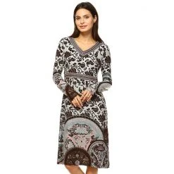 Women's White Mark Print Midi Sweaterdress Brown -White Mark Sales unnamed file 678
