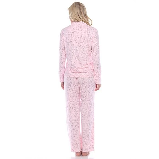 Women's White Mark 2-Piece Top & Bottoms Pajama Set Pink 4 Women's White Mark 2-Piece Top & Bottoms Pajama Set Pink - Image 2