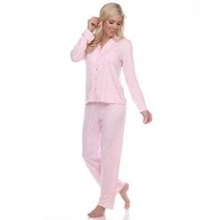 Women's White Mark 2-Piece Top & Bottoms Pajama Set Pink 12 Women's White Mark 2-Piece Top & Bottoms Pajama Set Pink -White Mark Sales unnamed file 691