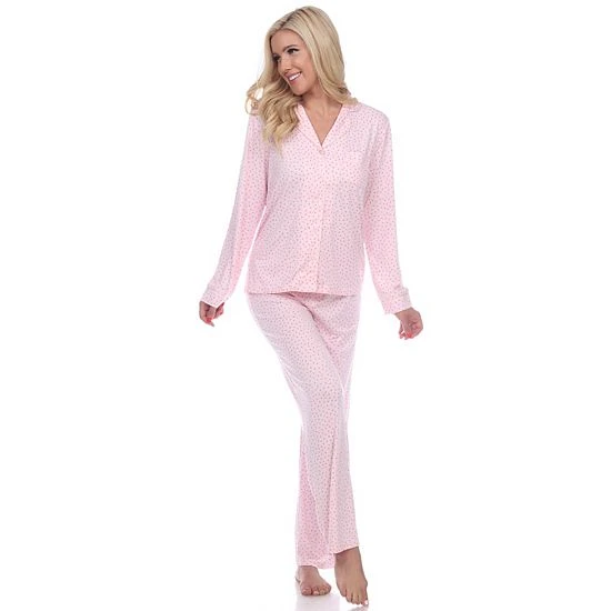 Women's White Mark 2-Piece Top & Bottoms Pajama Set Pink 6 Women's White Mark 2-Piece Top & Bottoms Pajama Set Pink - Image 4