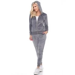 Women's White Mark 2-piece Velour Hoodie & Jogger Pants Set Pink -White Mark Sales unnamed file 7
