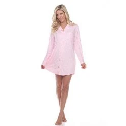 Women's White Mark Long Sleeve Nightgown Red -White Mark Sales unnamed file 700
